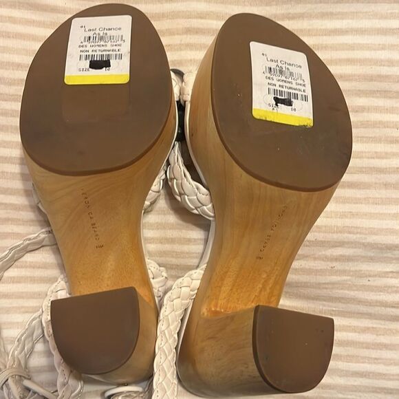 VERONICA BEARD Gael Woven Leather Ankle Strap Wooden Platform Sandals NWT $395 - Picture 8 of 9